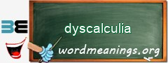 WordMeaning blackboard for dyscalculia